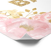 Crown Princess Pink Blume Kinderdusche Willkommen Poster (Ecke)