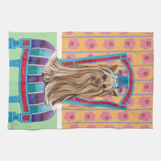 Crown Princess Yorkie Geschirrtuch (Horizontal)
