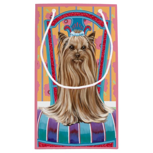 Crown Princess Yorkie Kleine Geschenktüte (Rückseite)