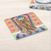 Crown Princess Yorkie Rechteckiger Pappuntersetzer (angewinkelt)