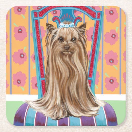 Crown Princess Yorkie Rechteckiger Pappuntersetzer (Vorderseite)