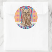 Crown Princess Yorkie Runder Aufkleber (Tasche)