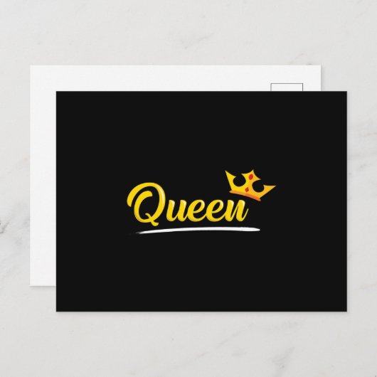 Crown Queen Princess Gold Royal Funny Gift Idee Postkarte (Vorne/Hinten)