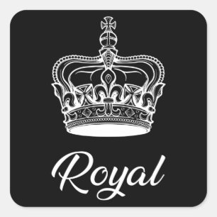 Crown Queen Princess Gold Royal Funny Gift Idee Quadratischer Aufkleber