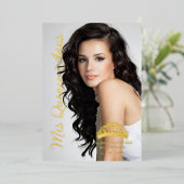 Crown Quinceañera Minimales Foto Extravagante Kall Folieneinladung (Stehend vorne)