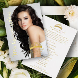 Crown Quinceañera Minimales Foto Extravagante Kall Folieneinladung