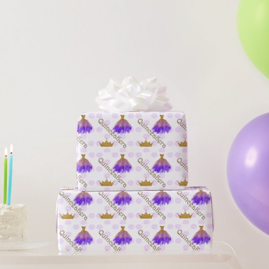 Crown Quinceanera Wrapping Paper Geschenkpapier (Partygeschenke)