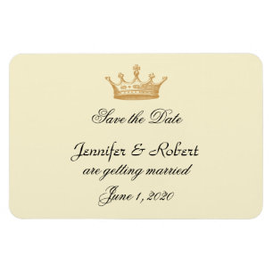 Crown Regency in Gold Elfenbein Hochzeit Save the Magnet