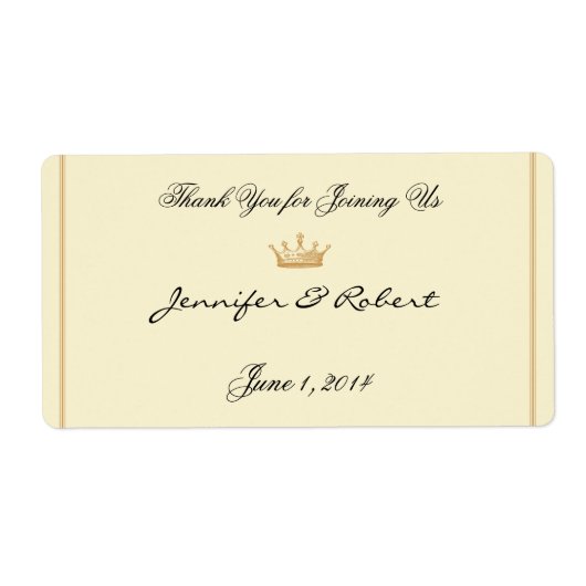 Crown Regency in Gold Ivory Water Flasche Label (Vorne)