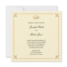 Crown Regency in Gold und Elfenbein Einladung zur