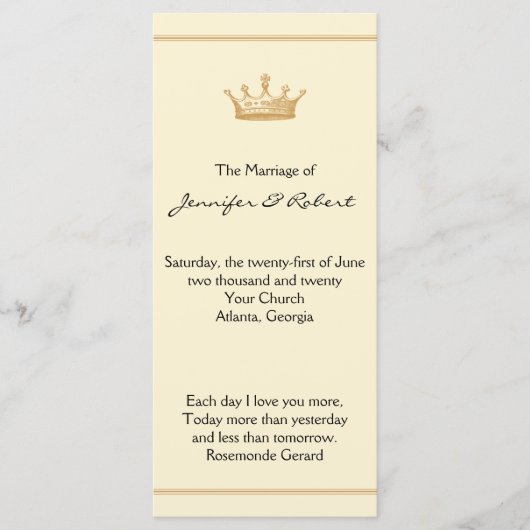 Crown Regency in Gold und Elfenbein Programm (Vorderseite)