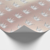 Crown Rose Gold Silberprinzessin Sweet 16. Geschenkpapier (Ecke)