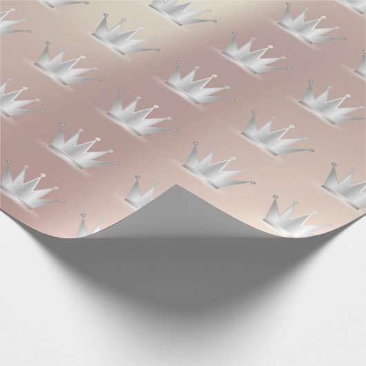 Crown Rose Gold Silberprinzessin Sweet 16. Geschenkpapier (Ecke)