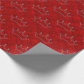 Crown Royal Diamond Silver Red Holidays Winter Geschenkpapier (Ecke)
