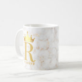 Crown Royal Initial Letter Monogram Name Marble Kaffeetasse (Vorderseite Links)