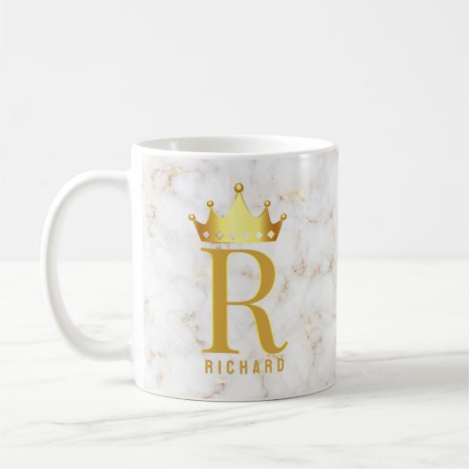 Crown Royal Initial Letter Monogram Name Marble Kaffeetasse (Links)