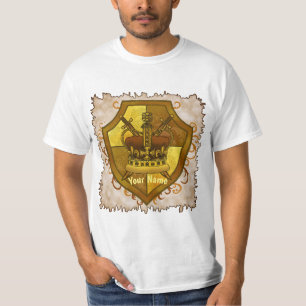 Crown Schwert Schild Nachname T-Shirt