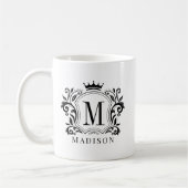 Crown Scrolls Monogram Kaffeetasse (Links)