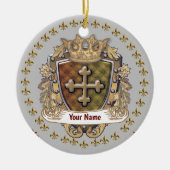 Crown Shield Familienwappen Nachname benutzerdefin Keramik Ornament (Vorne)