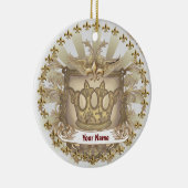 Crown Shield-Familienwappen-Nachname Keramik Ornament (Rechts)