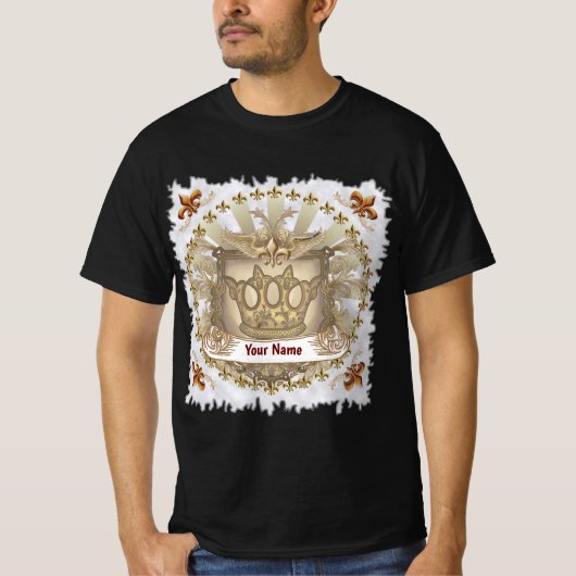 Crown Shield Family Crest Surname T-Shirt (Vorderseite)