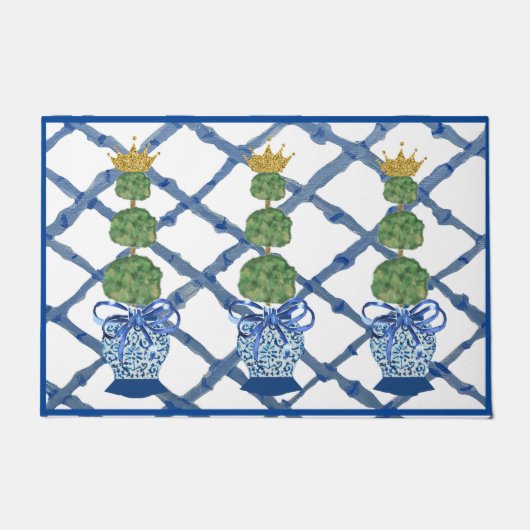 Crown Topiary Chinoiserie Ginger Jars Jar Fußmatte (Vorderseite)