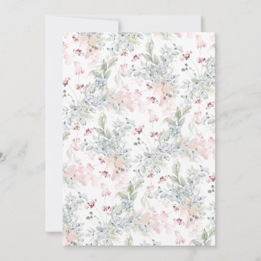 Crown Wappen Monogram Pink Blue Baby Dusche Einladung (Rückseite)