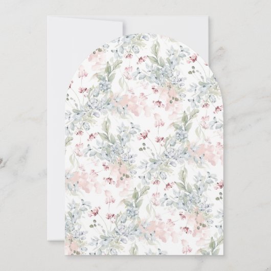 Crown Wappen Monogram Pink Blue Baby Dusche Einladung (Rückseite)