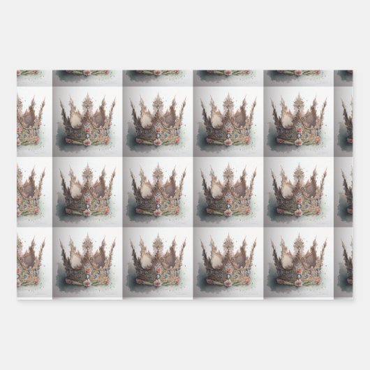 Crown Wrapping Paper Fit für eine Königin Geschenkpapier Set (Vorderseite 2)