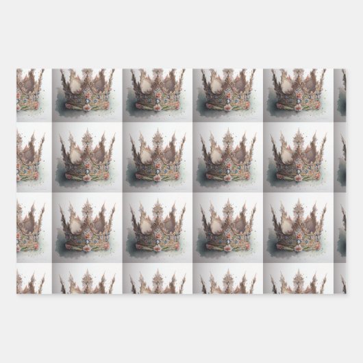 Crown Wrapping Paper Fit für eine Königin Geschenkpapier Set (Vorderseite)