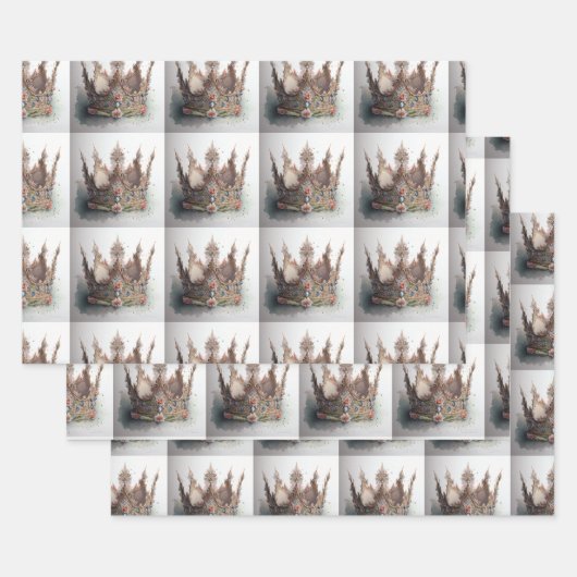 Crown Wrapping Paper Fit für eine Königin Geschenkpapier Set (Set)