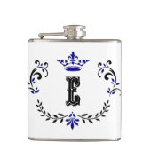 Crown Wreath Monogram 'E' Flachmann (Vorderseite)