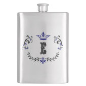 Crown Wreath Monogram 'E' Flachmann (Vorderseite)