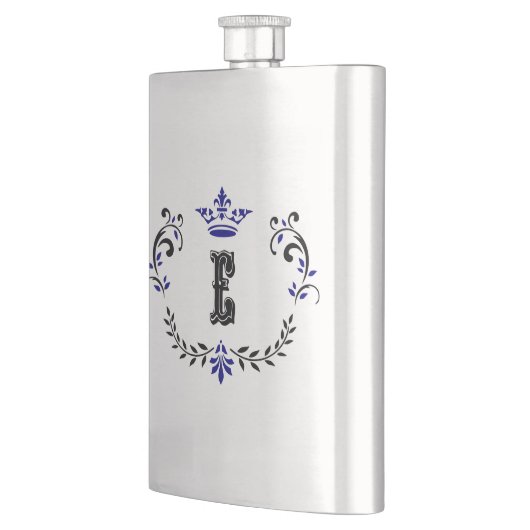 Crown Wreath Monogram 'E' Flachmann (Links)