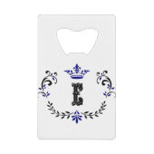 Crown Wreath Monogram 'E' Geldbeutel Flaschenöffner (Vorderseite)