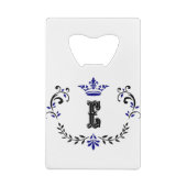 Crown Wreath Monogram 'E' Geldbeutel Flaschenöffner (Rückseite)