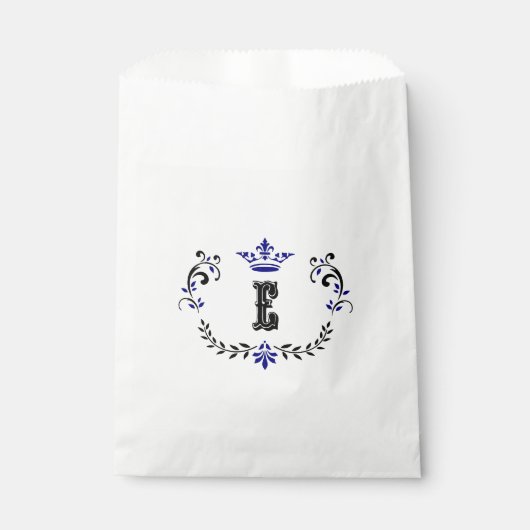 Crown Wreath Monogram 'E' Geschenktütchen (Vorderseite)
