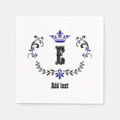Crown Wreath Monogram 'E' Serviette (Vorderseite)