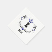 Crown Wreath Monogram 'E' Serviette (Ecke)