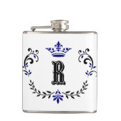 Crown Wreath Monogram 'R' Flachmann (Vorderseite)