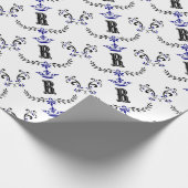Crown Wreath Monogram 'R' Geschenkpapier (Ecke)