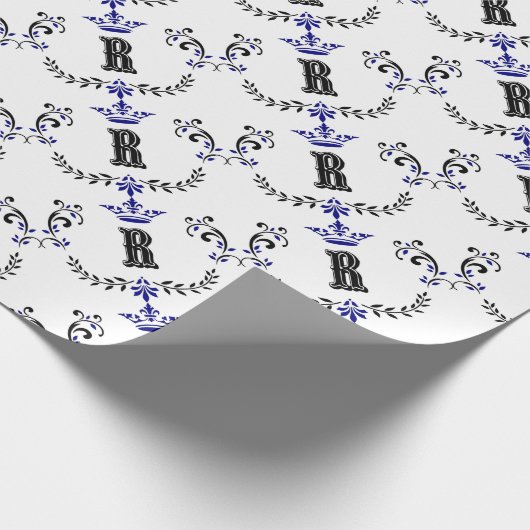 Crown Wreath Monogram 'R' Geschenkpapier (Ecke)