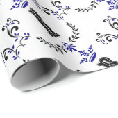 Crown Wreath Monogram 'R' Geschenkpapier (Rolleneckpunkt)