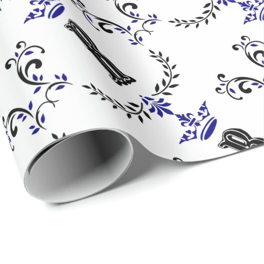 Crown Wreath Monogram 'R' Geschenkpapier (Rolleneckpunkt)