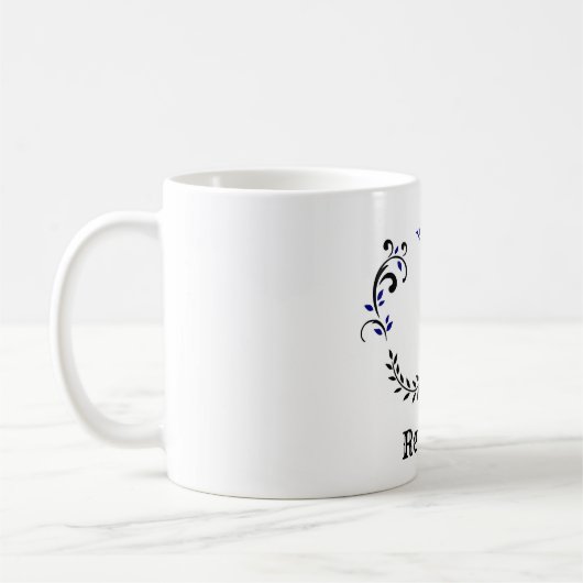 Crown Wreath Monogram "R" Personalisiert Kaffeetasse (Links)