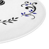 Crown Wreath Monogram "R" Personalisiert Schneidebrett (Ecke)