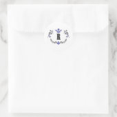 Crown Wreath Monogram 'R' Runder Aufkleber (Tasche)