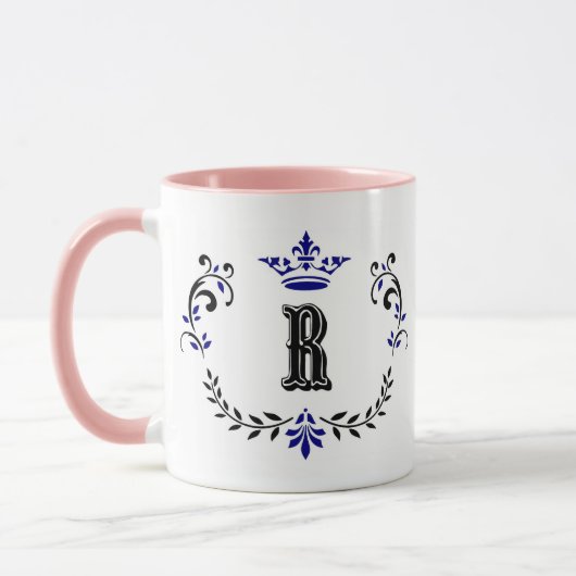 Crown Wreath Monogram 'R' Tasse (Links)