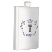 Crown Wreath Monogram 'T' Flachmann (Rechts)