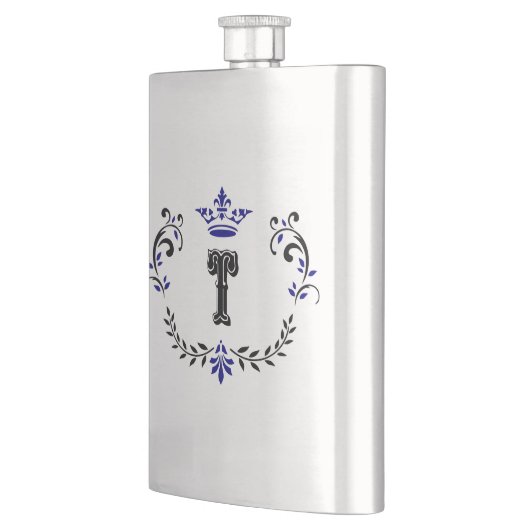 Crown Wreath Monogram 'T' Flachmann (Links)